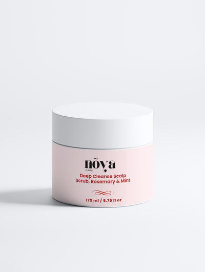 Dybderensende hovedbundsscrub, rosmarin og mynte